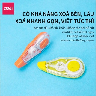 Bút xóa băng cao cấp Deli dài 12m - 1 chiếc - khô nhanh - Băng xóa kéo văn phòng phẩm - HOKAMI STORE