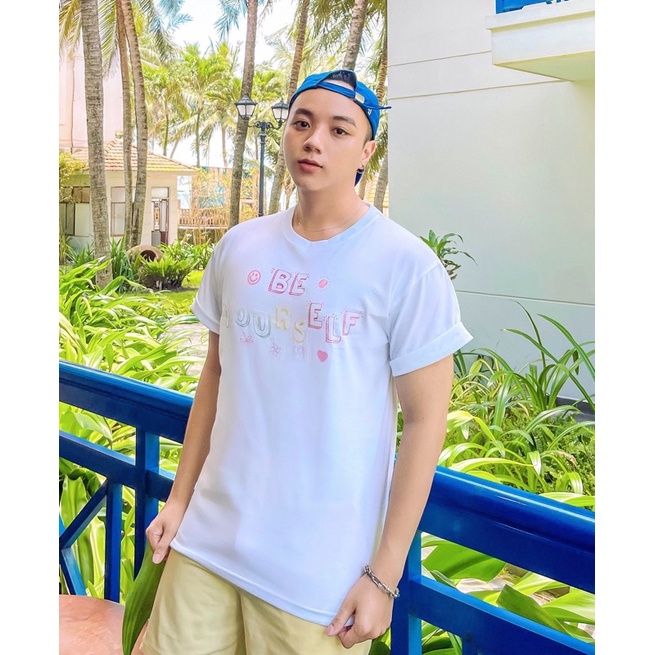 Áo Thun Unisex Nam Nữ Be YourSelf Ulzzang Hot Trend Street Style Mr Smile 99 Shop