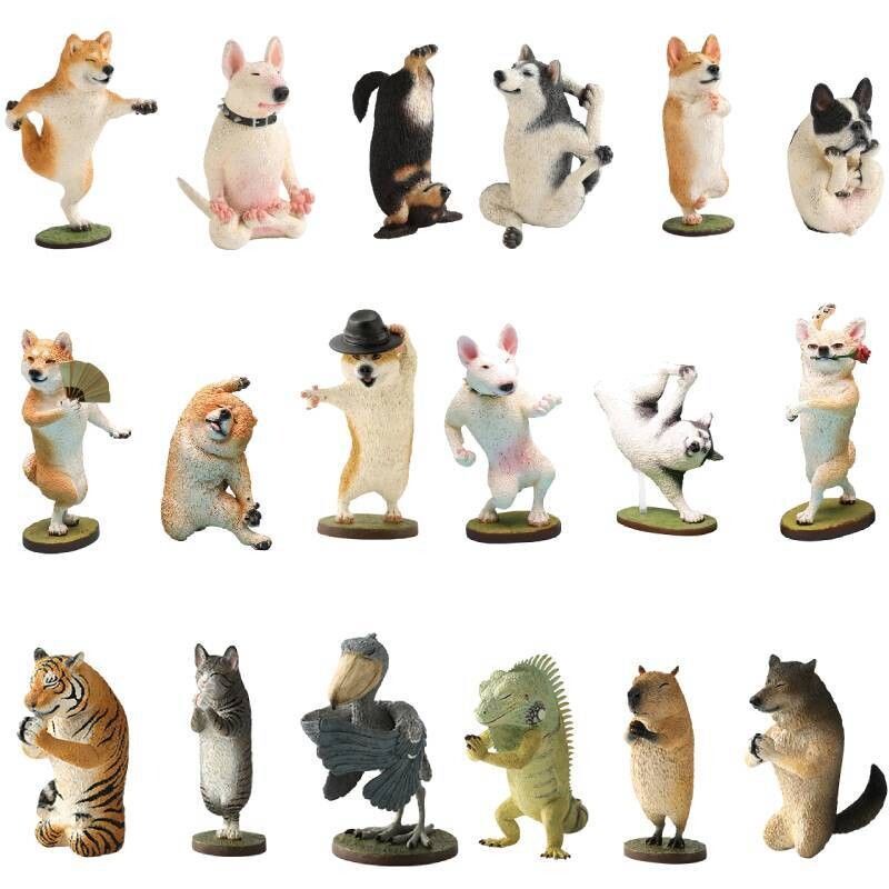 Mô Hình Đồ Chơi Chú Chó Shiba Inu Corgi Tập Yoga Nhảy Múa Dễ Thương