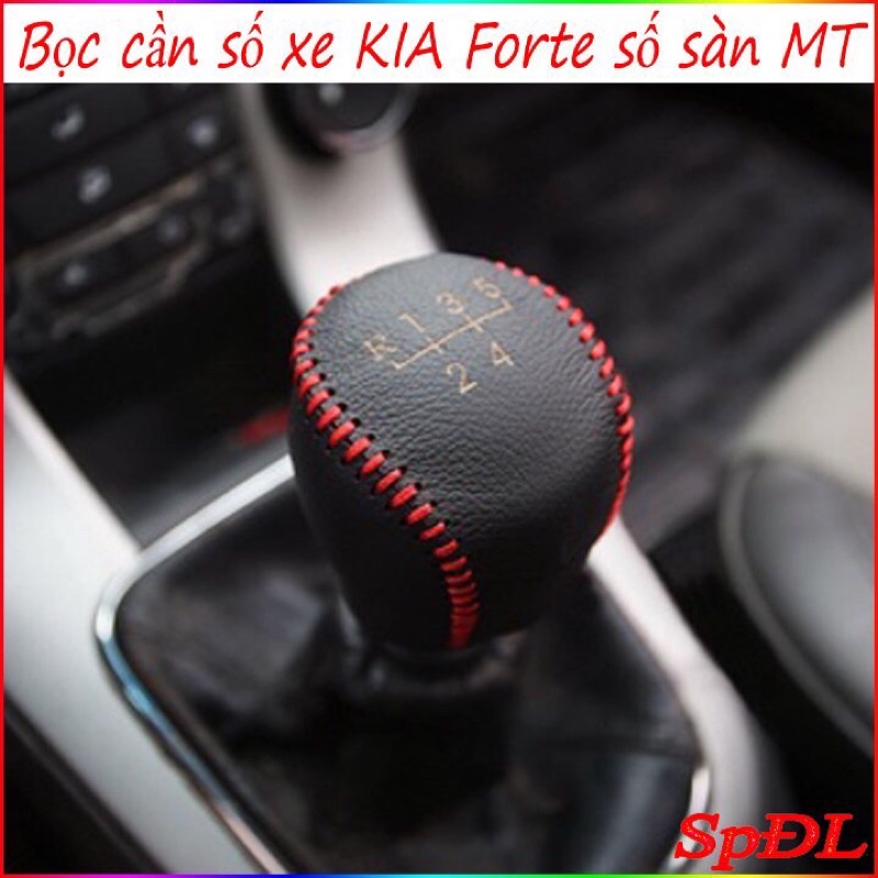 Bọc cần số Kia forte số sàn, bọc phanh tay Kia Forte số sàn MT da bò loại tốt giá xưởng