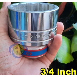 Đầu tuýp trắng ngắn 3/4″ 12 cạnh 55mm kingtony 633055m