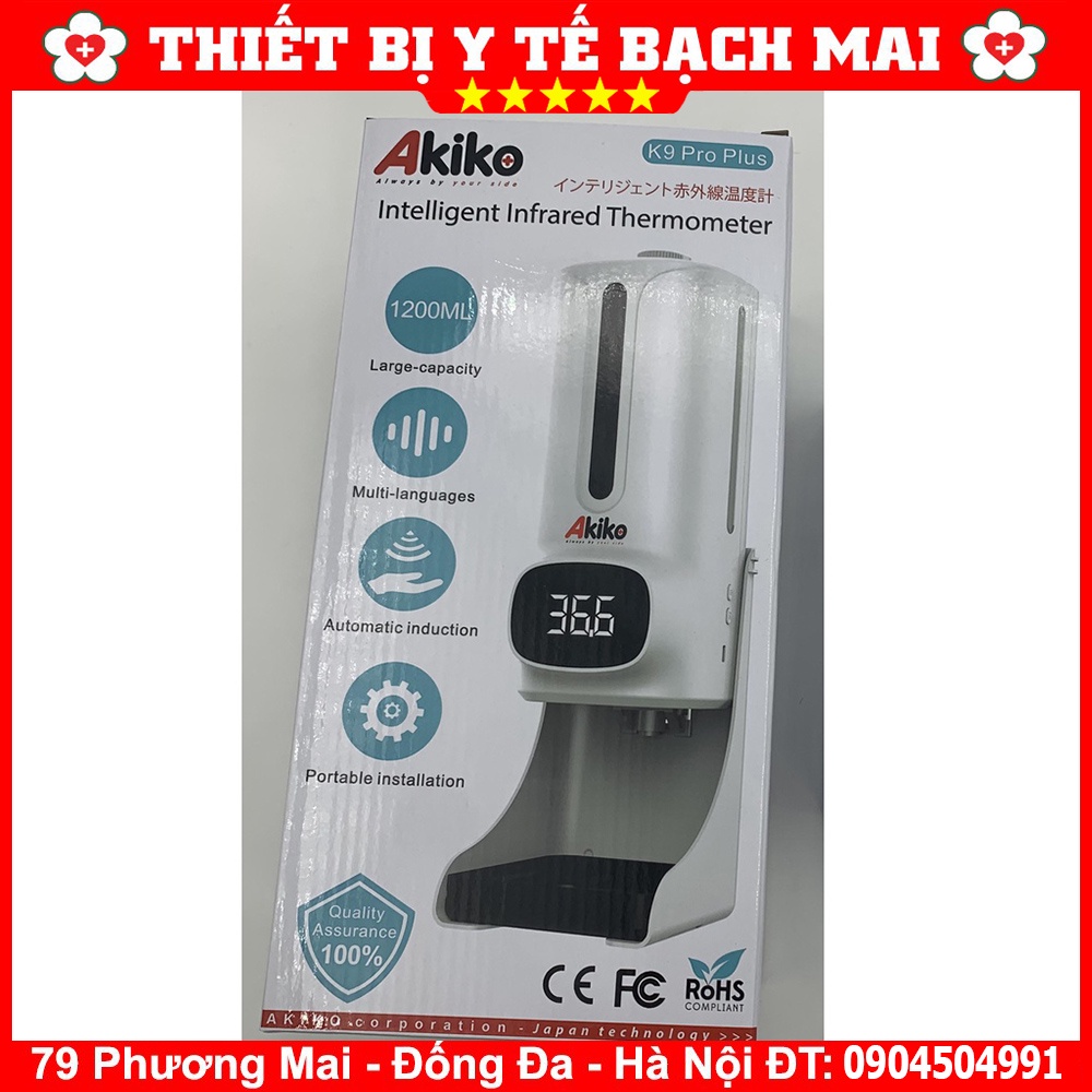 Máy Đo Nhiệt Độ Và Sát Khuẩn Tay Tự Động 2 Trong 1 AKIKO K9 PRO PLUS