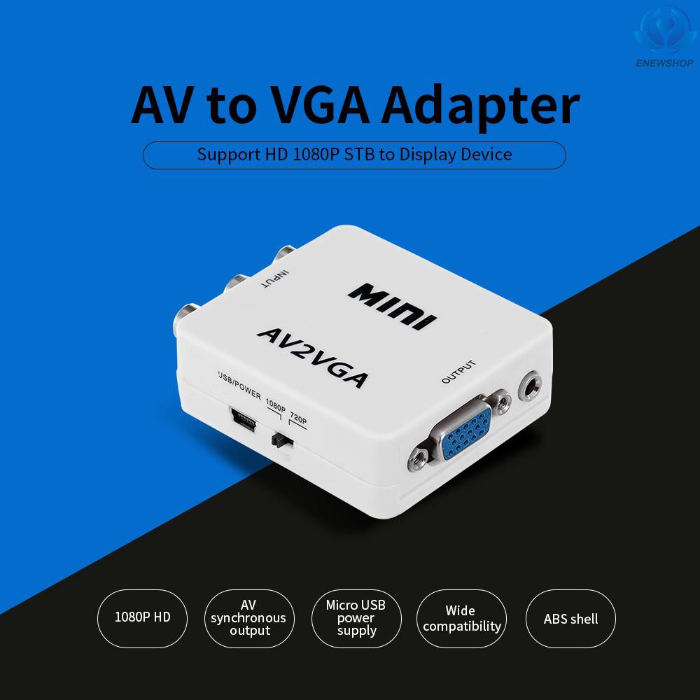 Đầu Chuyển Đổi Av Sang Vga 1080p Hd Mini Vga Chuyên Dụng Cho Stb / Máy Tính