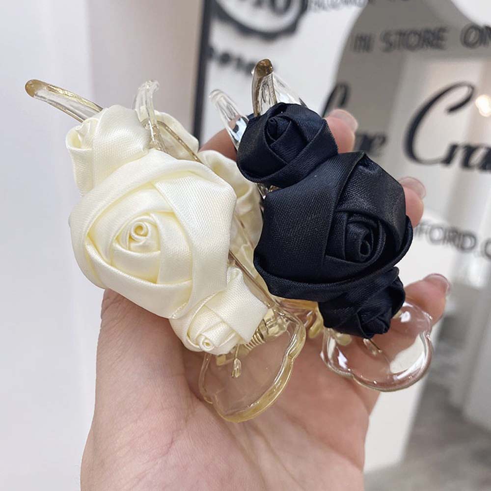 Kẹp Tóc Bằng Nhựa Hình Hoa Hồng Ba Kích Thước Phong Cách Hàn Quốc Thanh Lịch Dành Cho Nữ