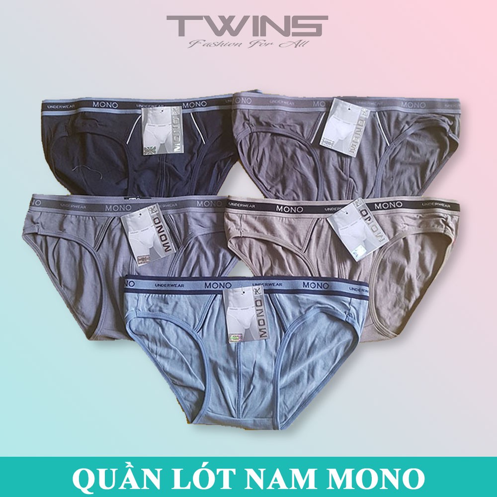 Quần lót nam tam giác cao cấp cotton Mono chính hãng lưng vừa bền đẹp, thoáng mát, thấm hút mồ hôi, co giãn thoải mái