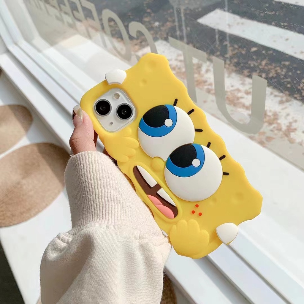 Ốp Điện Thoại Silicon Mềm Hình Spongebob Cho iPhone 14 Pro MAX 14 PLus 14 13 Pro MAX 12 Pro MAX 11 Pro MAX 7 8 6 6s PLus XR X XS MAX