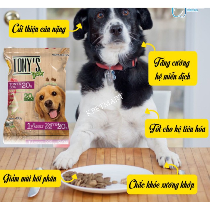 TONY dog adult- thức ăn hạt cho chó trưởng thành túi 400g