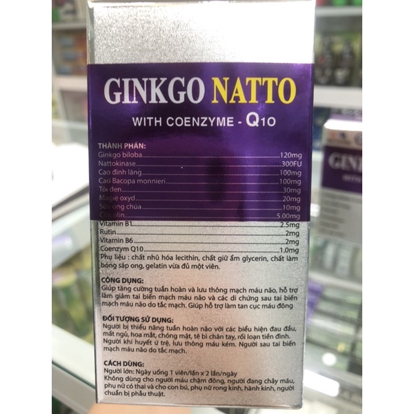 Viên bổ não ginkgo natto giúp hoạt huyết,tăng cường trí nhớ