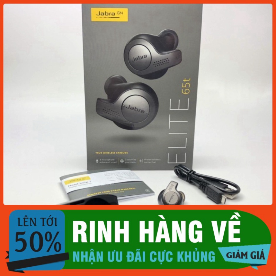 SỐC GIÁ Tai Nghe Bluetooth Jabra Elite 65t Titanium Black True Wireless Earbuds SỐC GIÁ