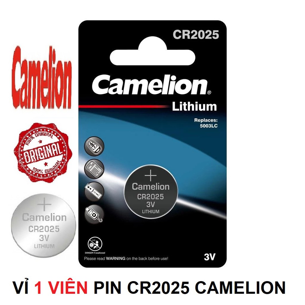 Vỉ 1 viên pin CR2025 3V CAMELION CR-2025 2025 3 Vol (Hàng hãng)