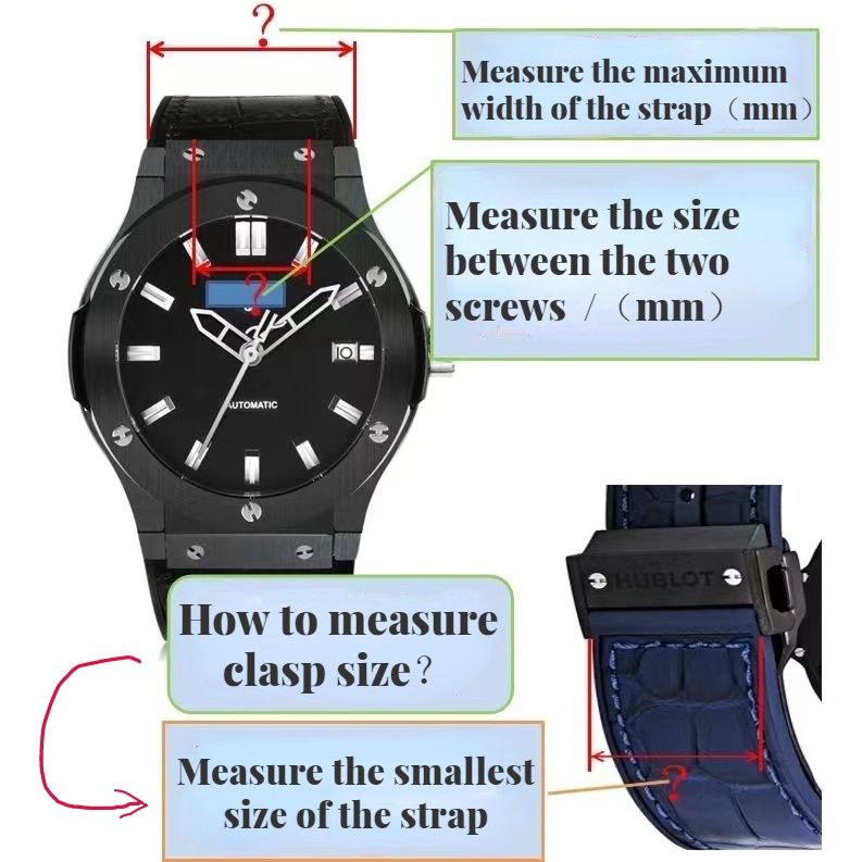 Dây đeo đồng hồ vải da và cao su silicon nhám 22mm với khóa gấp phong cách thể thao cho Hublot 25 * 19mm