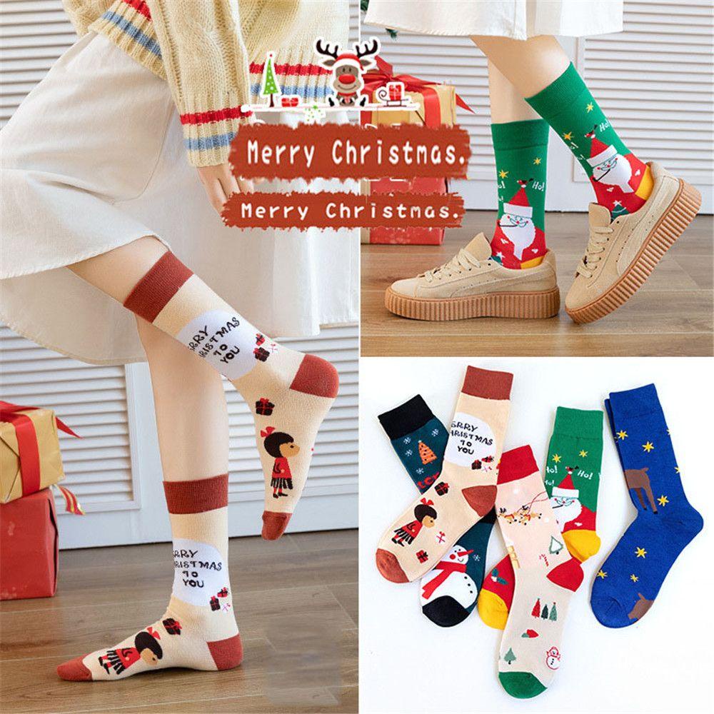 Tất Cotton Giữ ẤM HọA TiếT GiáNg Sinh