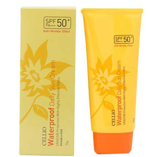 Kem chống nắng đi biển Cellio Waterproof Daily Sun Cream SPF50+ Hàn Quốc 70ml
