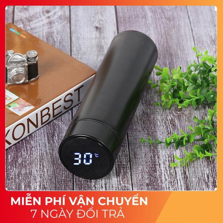 Bình giữ nhiệt 500ml có màn hình hiển thị nhiệt độ-giữ nước nóng,lạnh - pin năng lượng mặt trời