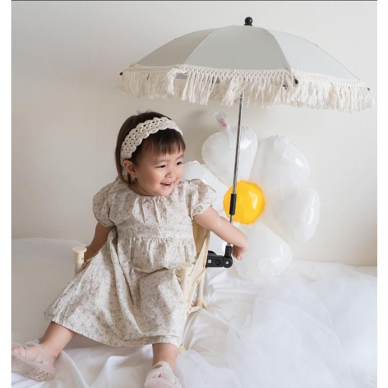 Váy buộc dây hoa cúc và trắng dáng BabyDoll thoáng mát made in Korea chính hãng Hàn Quốc thời trang trẻ em BABYKOREA