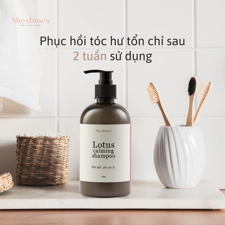 Combo phục hồi và giảm rụng tóc 2 Gội 1 Xả Lotus Sheshines