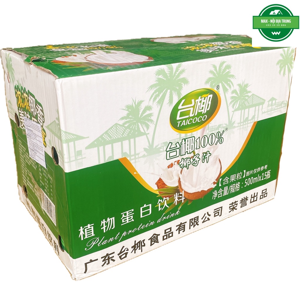 Thùng 15 chai Sữa dừa Taicoco 500ml - Có thạch dừa siêu ngon bổ dưỡng