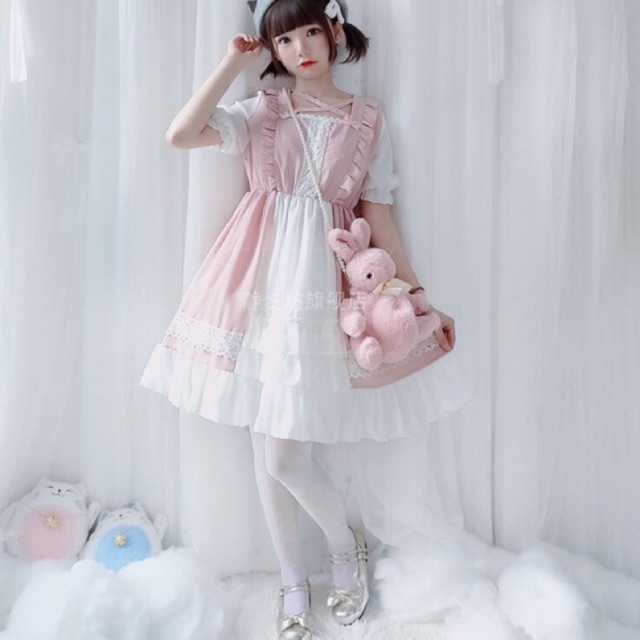 [có sẵn] Đầm / Váy Lolita OP hồng baby | BigBuy360 - bigbuy360.vn