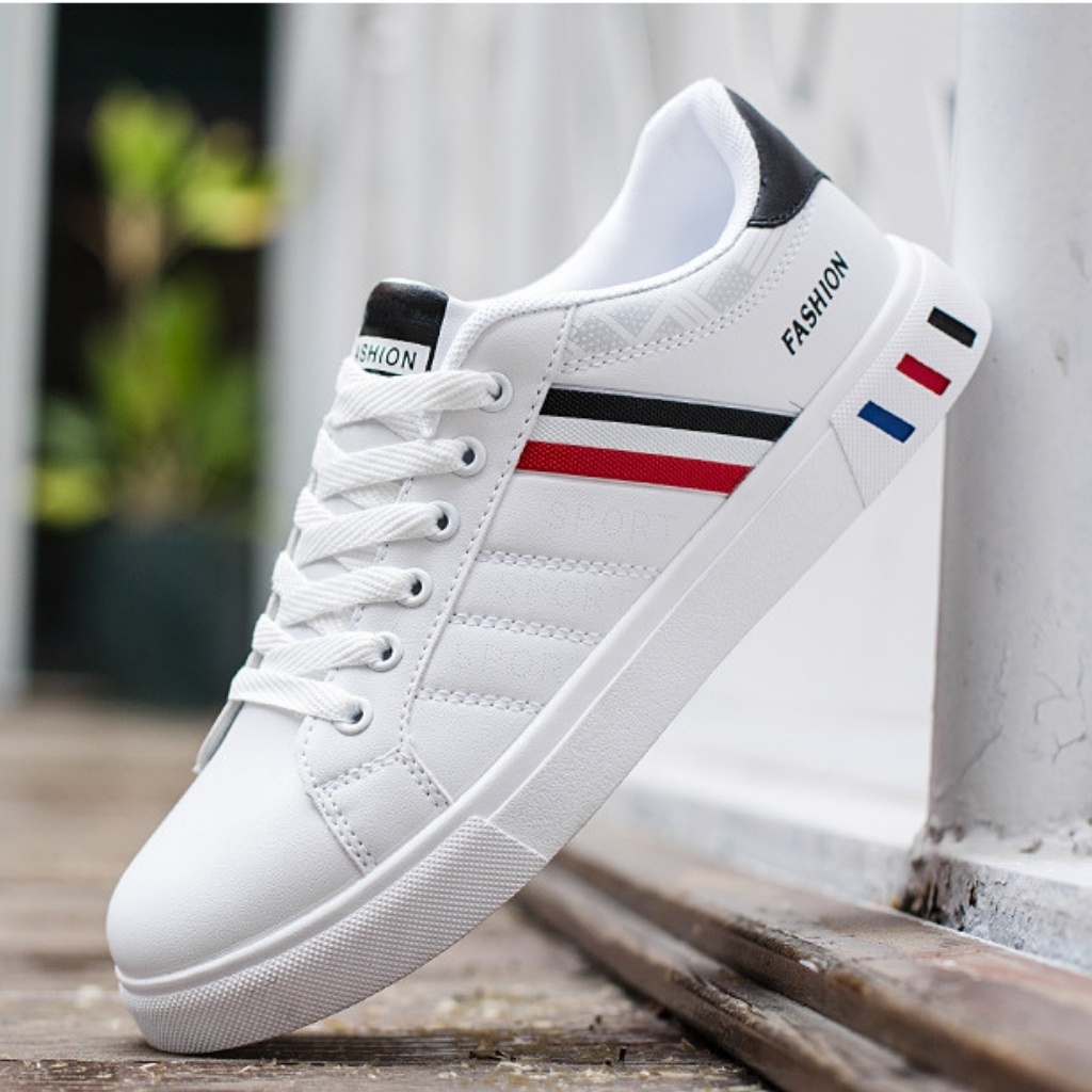 Giầy Sneaker Giầy Thể Thao Nam Da G07 Đế Mềm Chống Trơn Trượt Thoáng Khí Khử Mùi Phong Cách Hàn Quốc