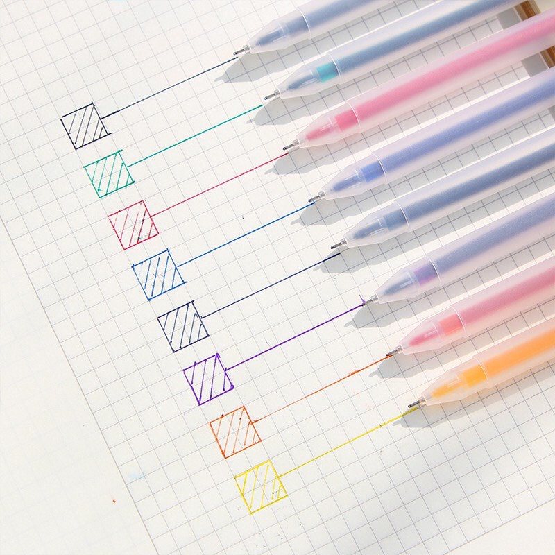 Bút mực gel Deli ngòi 0.5mm nhiều màu viết calligraphy trang trí sổ dễ thương nét chữ đẹp  A119 - vpp Quế Anh