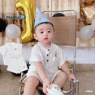 Set Đũi Trắng Cổ Trụ Thêu Hình Chú Chó Cực Đẹp Cho Bé Namkidshop (V419)
