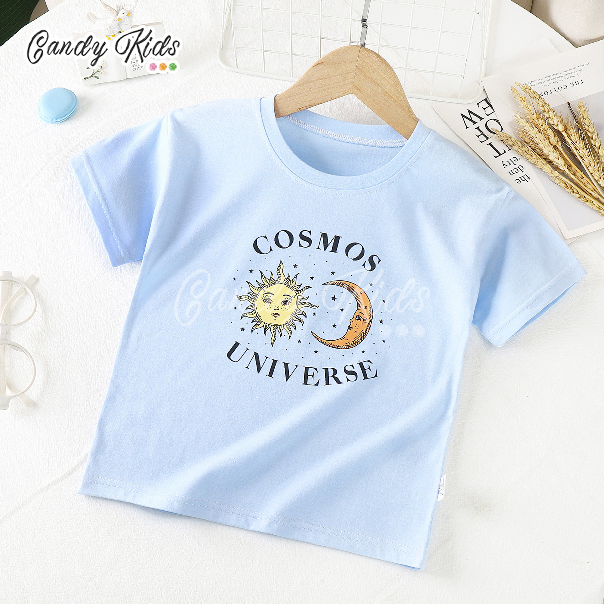 Áo Thun Ngắn Tay Chất Liệu Cotton In Hình Hoạt Hình Dễ Thương Dành Cho Trẻ Nhỏ 1-8 Tuổi