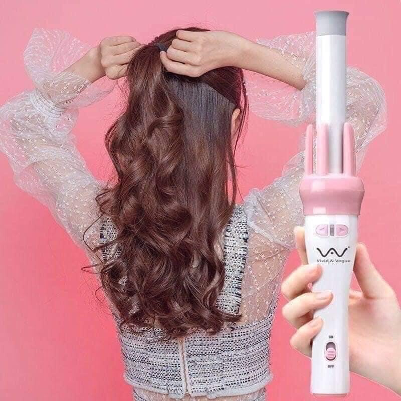 MÁY UỐN XOĂN XOAY TỰ ĐỘNG 360 ( màu hồng siêu xinh)
