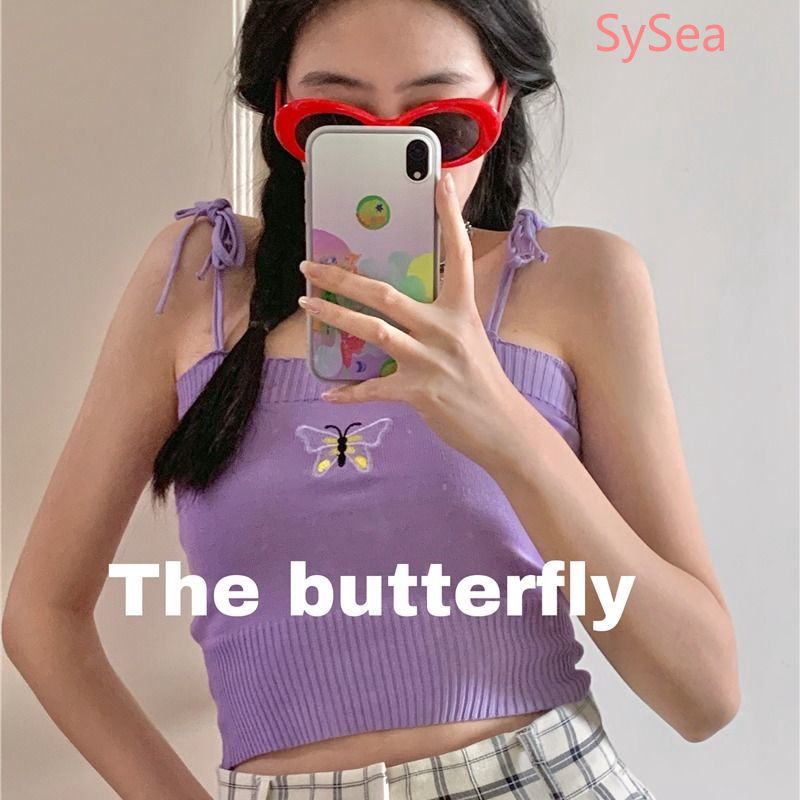 Áo Lửng Hai Dây Thêu Họa Tiết Hoa Quyến Rũ Dành Cho Nữ