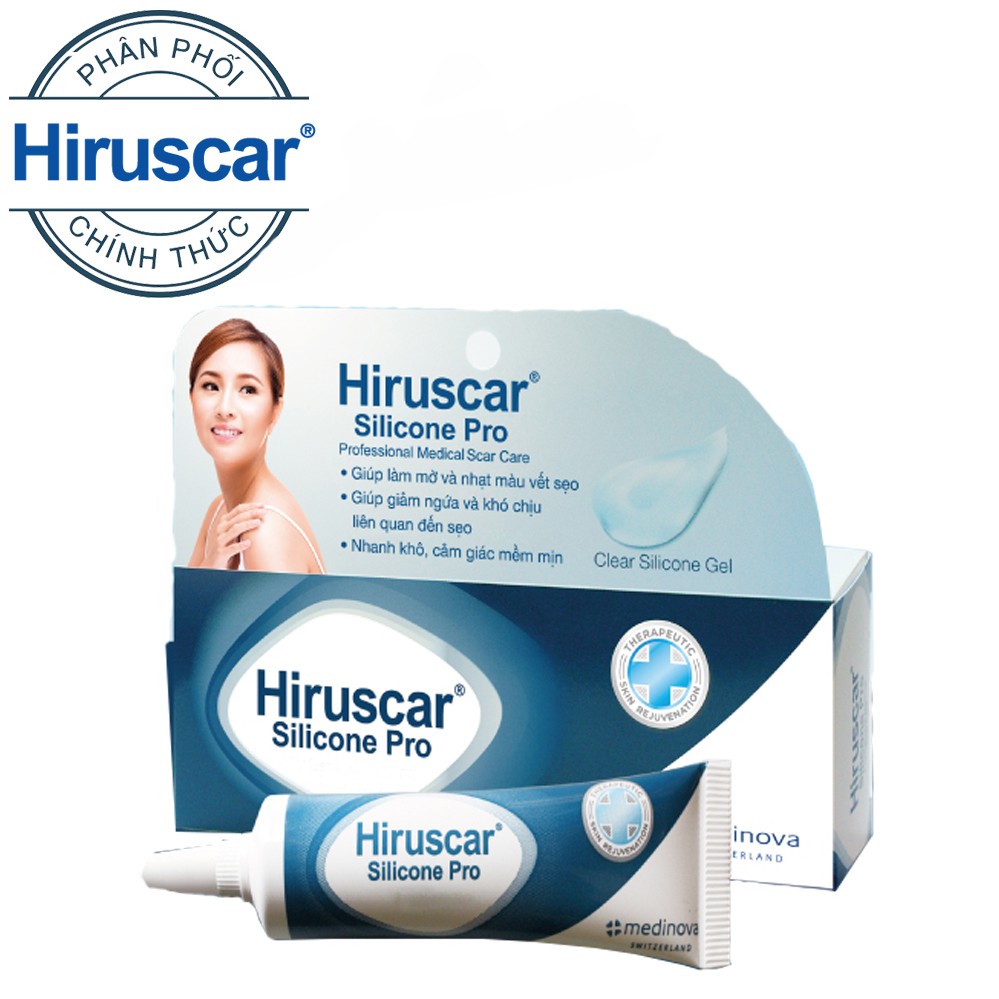 Gel sẹo mổ, to, lồi &amp; phì đại Hiruscar Silicone Pro 10g