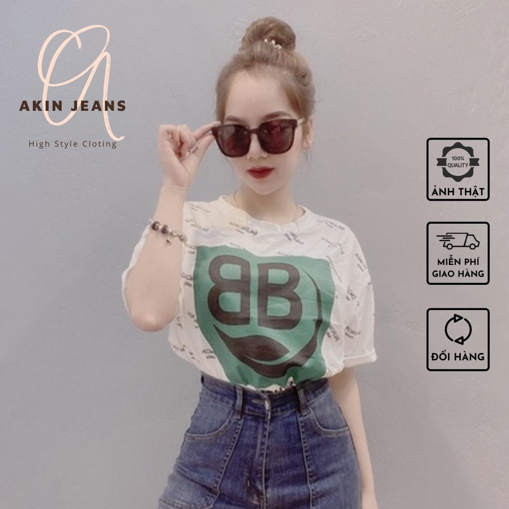 Áo Phông BB Tay Lỡ Unisex, Áo Thun Vải Cotton Siêu Hot, Akin Jeans APBB