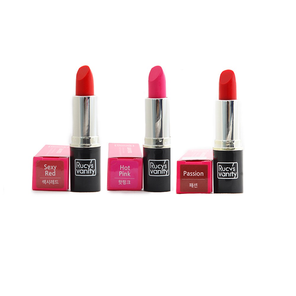 Combo 3 Màu Son Thỏi Mịn Môi Rucy's Vanity Gleamy Lipstick