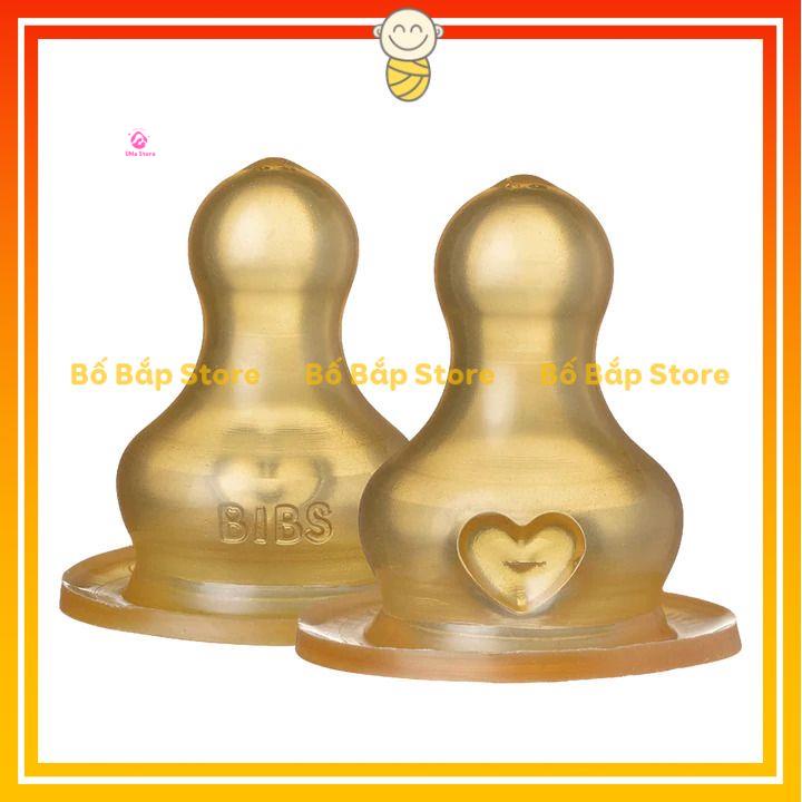 Núm Ti BIBS Cao Su ⚡𝟭𝟬𝟬% CHÍNH HÃNG⚡ Siêu Mềm Giúp Bé Tập Bú Bình Hiệu Quả
