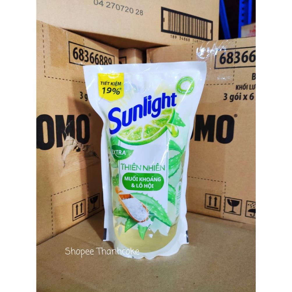 [Hoả Tốc] SUNLIGHT Nước Rửa Chén 750g dạng túi Matcha Trà Xanh Nhật , Muối Khoáng Lô Hội TrắngThiên Nhiên 750 g