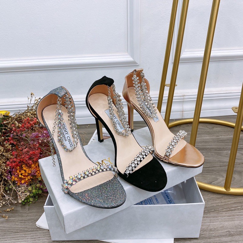 Sandal jc quai đá ngang gót nhọn spsl fullbox bill túi giấy