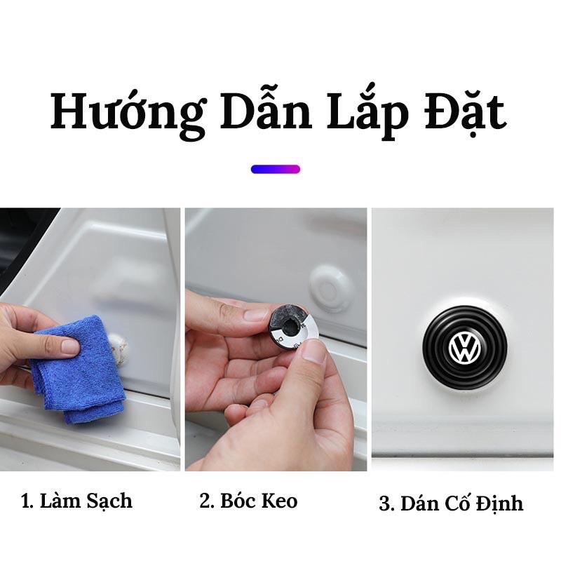 &lt;L1&gt;Nút Giảm Chấn Ô Tô, Giảm Lực Đóng Cửa Xe Ô Tô, Miếng Dán Chống Sốc - Bảo Vệ Xe