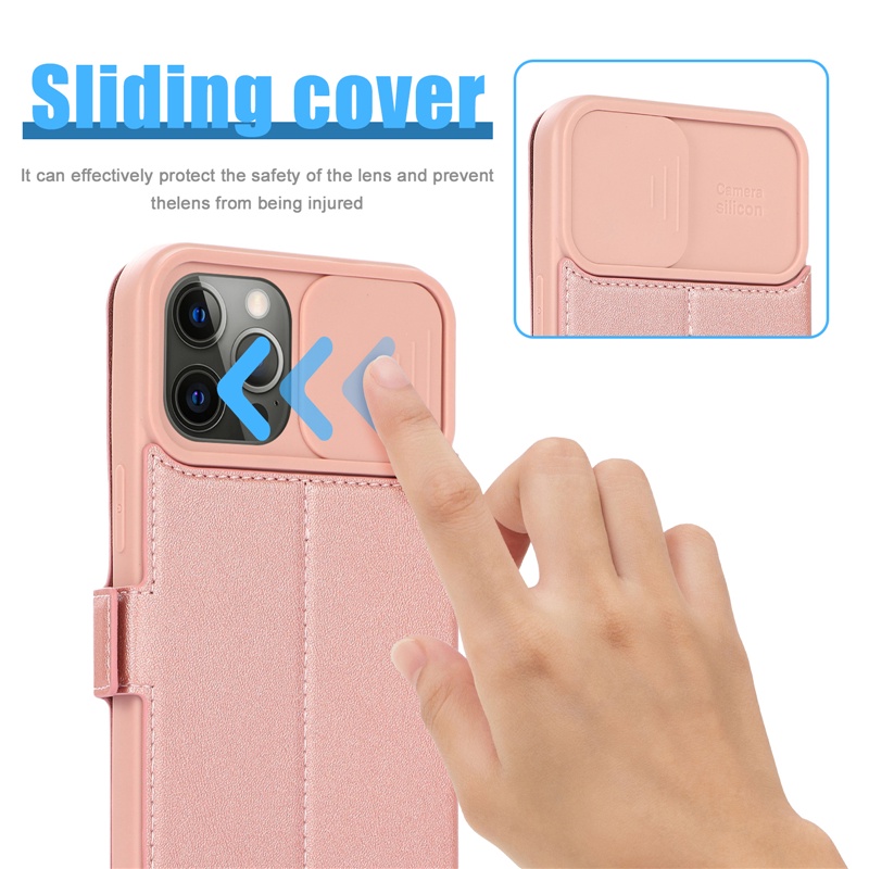 Ốp Điện Thoại Da Kèm Ngăn Đựng Thẻ Khóa Nam Châm Cho IPhone 14 13 12 Pro xs Max Plus