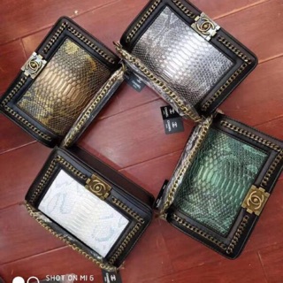 Túi CN da rắn viền xích phối màu