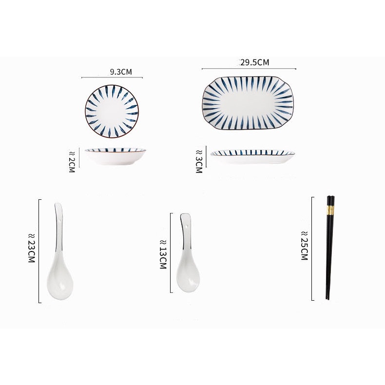 Bộ chén dĩa bát đĩa gốm sứ hình lá cây màu xanh cao cấp