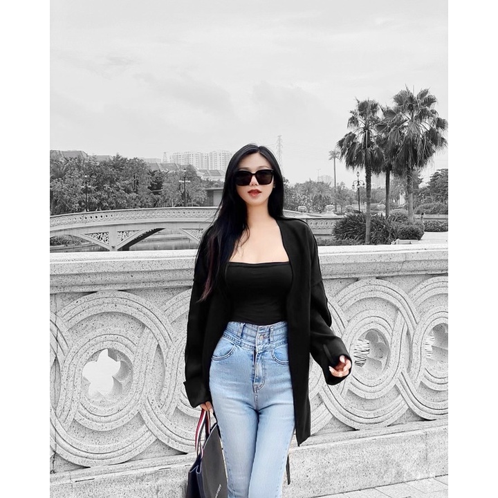 Modesty - Áo khoác dạ kimono nơ bụng Kile Coat