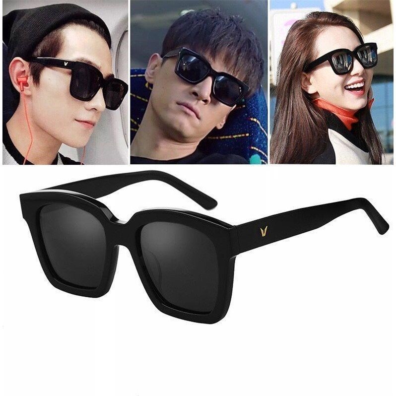 Mắt kính râm chữ V gọng lớn hàn quốc sang chảnh unisex nam nữ thời trang