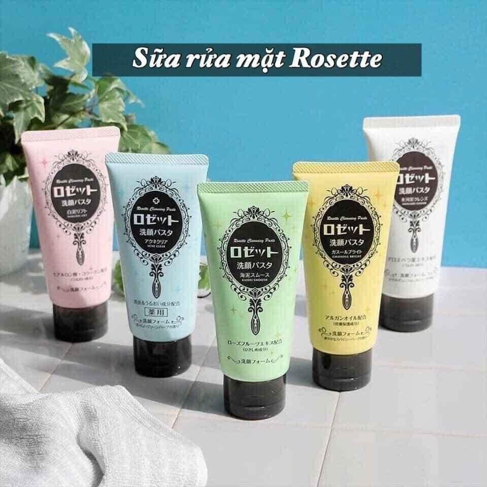 Sữa rửa mặt cho da khô Rosette Face Wash Pasta Glacial Clay Cleanser màu trắng 120g