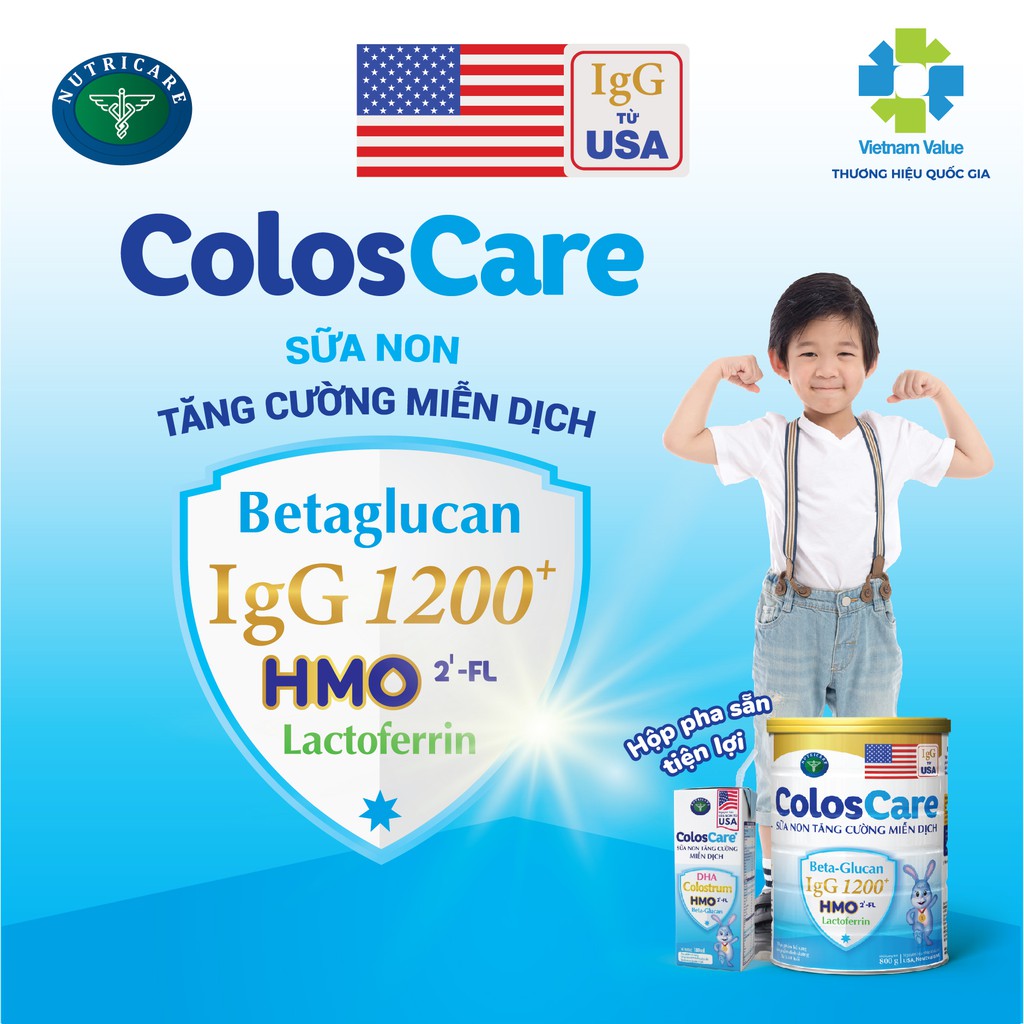 Sữa non tốt cho bé Nutricare ColosCare 1+ tăng cường hệ miễn dịch, tiêu hóa (800gr)