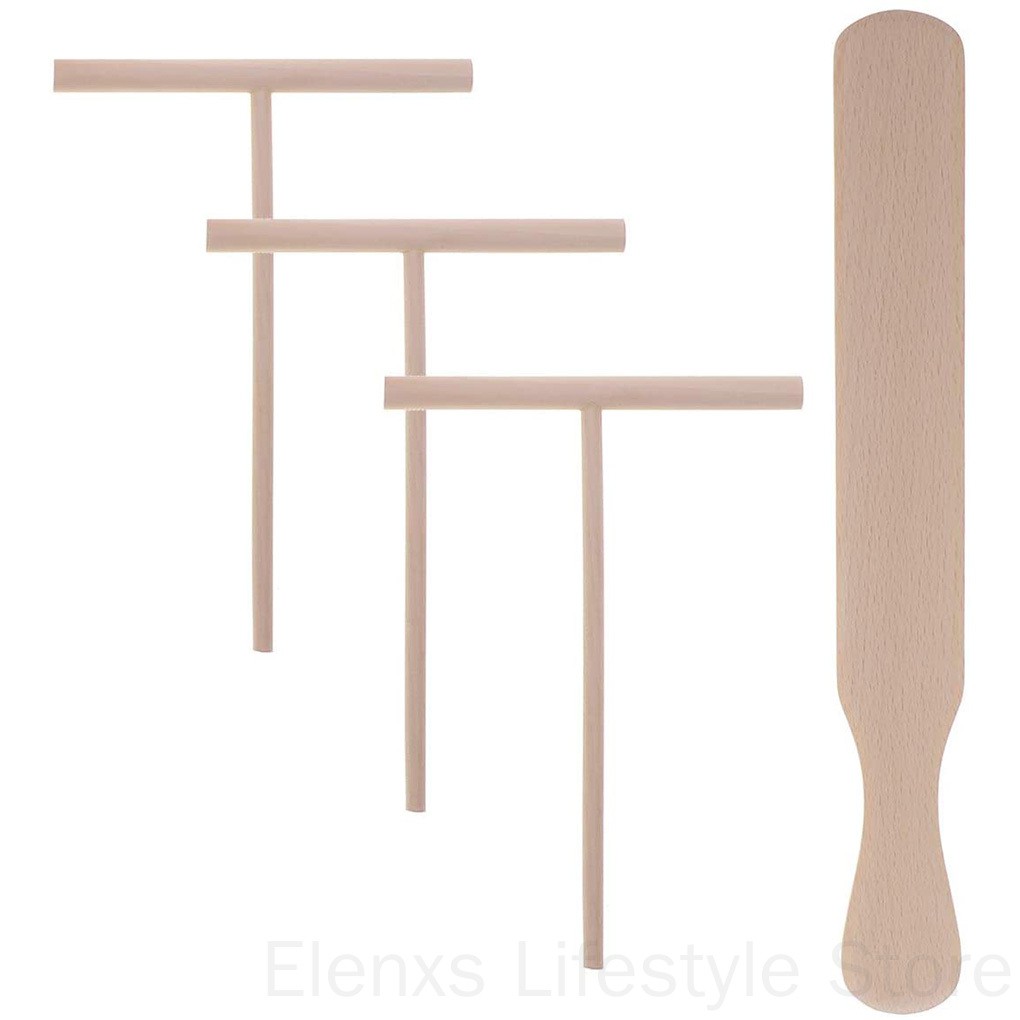Set 4 Dụng Cụ Làm Bánh Kếp Hình Chữ T Bằng Gỗ Tiện Dụng