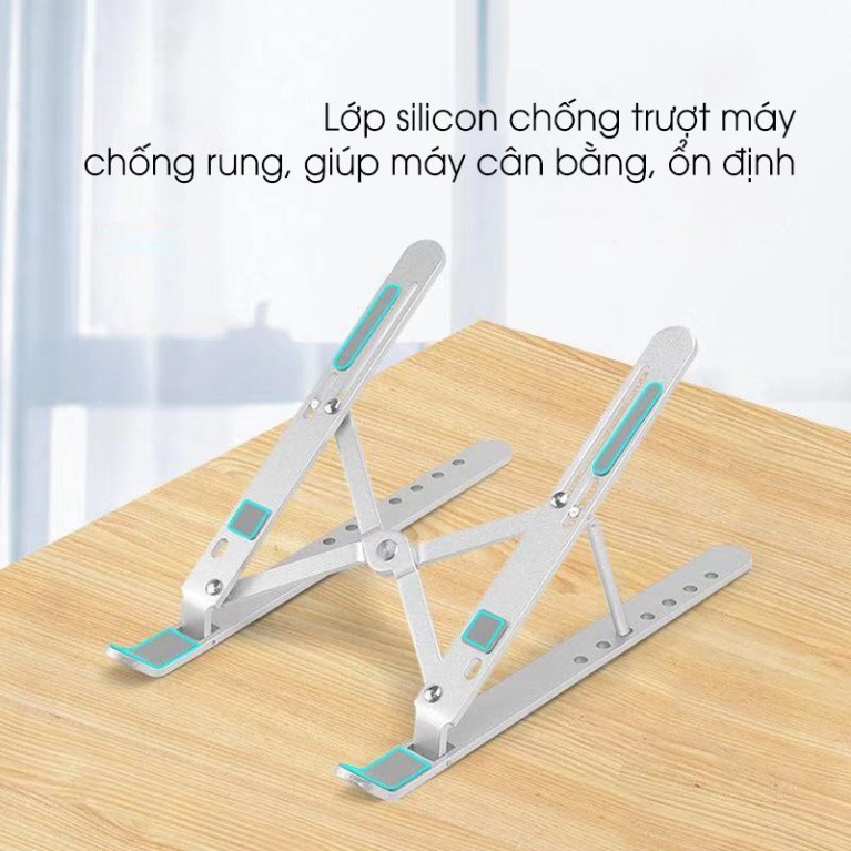 Giá đỡ Laptop Macbook stand nhôm cao cấp hỗ trợ tản nhiệt gấp gọn chỉnh độ cao, để laptop ipad macbook surface kèm túi