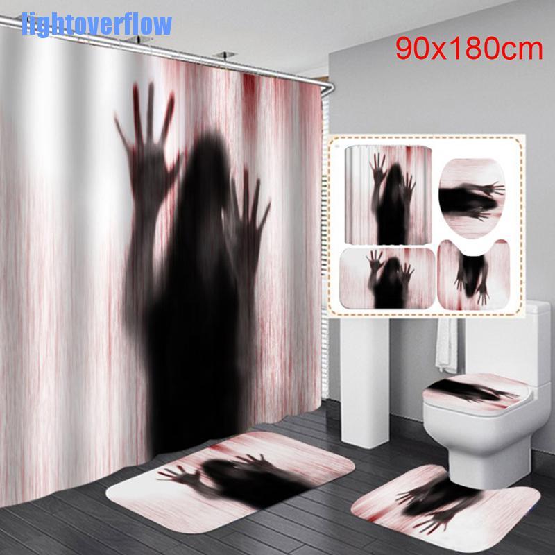 Rèm Phòng Tắm 180x90cm Hình Máu Trang Trí Halloween