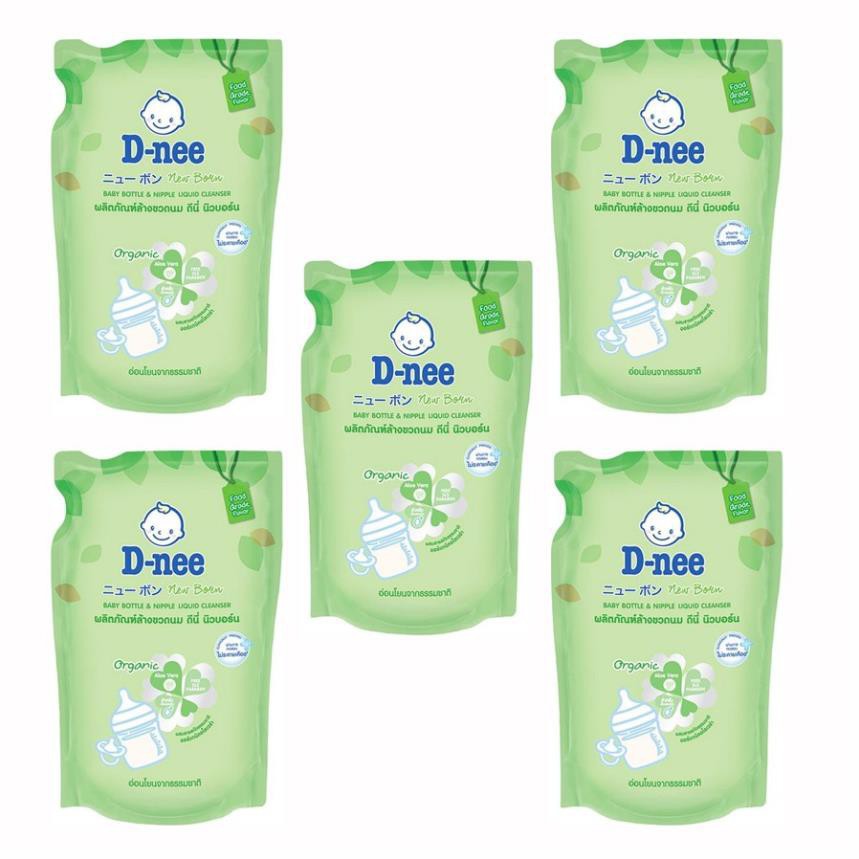 Nước Rửa Bình Sữa Dnee Organic 600ml dạng túi - Hàng THÁI LAN