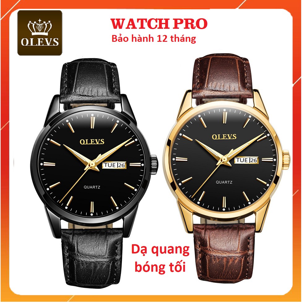 Đồng Hồ Nam OLEVS 6898m Dạ Quang Nhiều Màu Tuỳ Chọn Dây Da Chống Nước Phong Cách Doanh Nhân Cho Nam