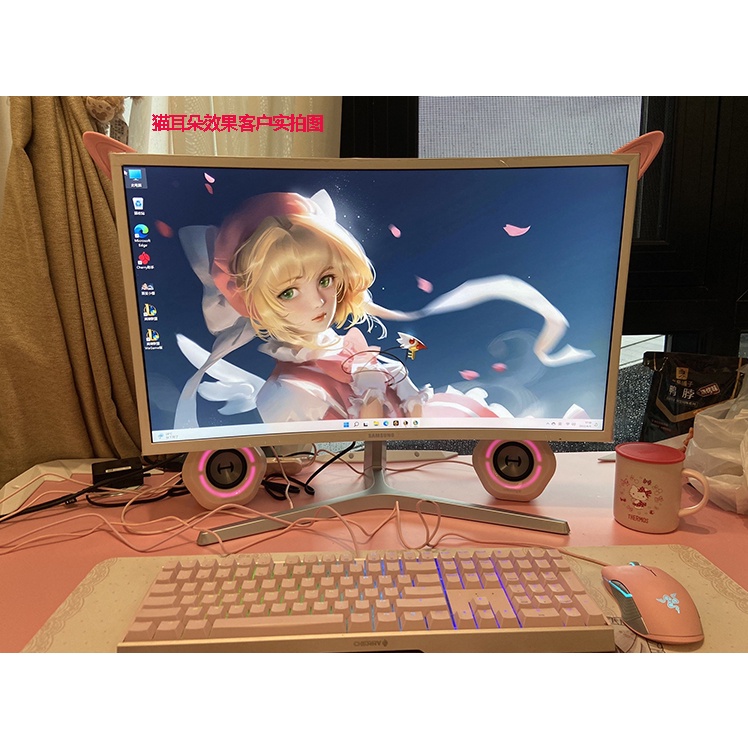 Tai mèo gắn màn hình máy tính