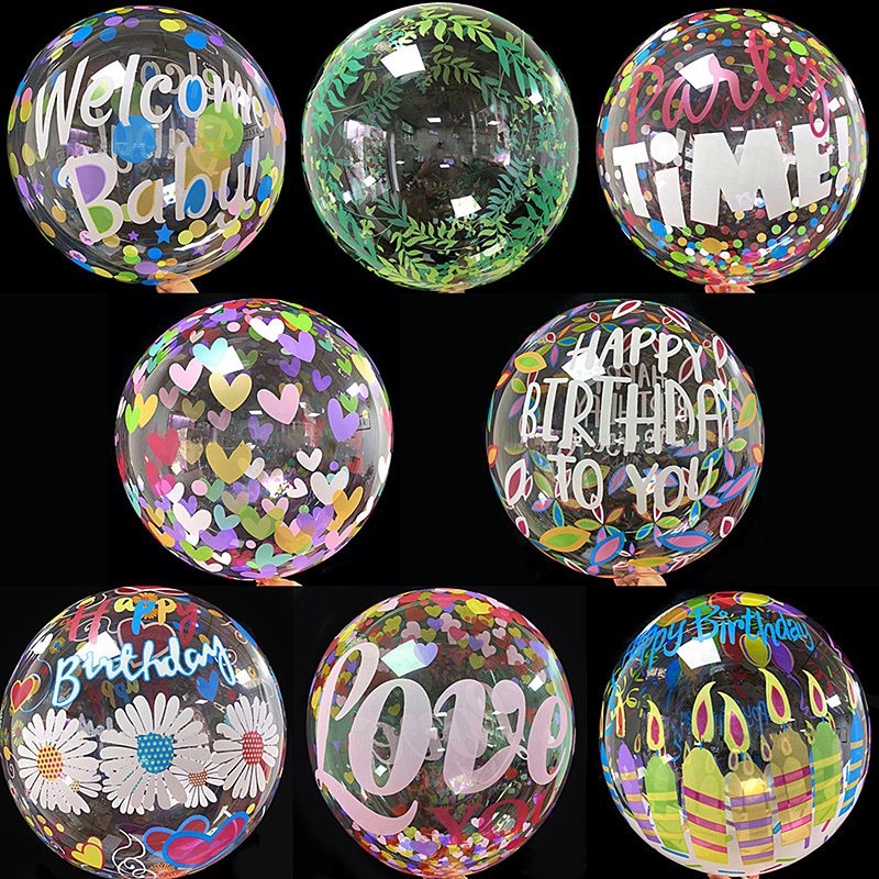 Bong Bóng Trong Suốt 20in Trang Trí Sinh Nhật, Thôi Nôi, Đầy tháng, Tiệc Tùng, Đám Cưới...