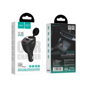 Tẩu sạc ôtô 3.1A Hoco Z34 có đèn LED hiển thị gồm 2 cổng USB - Chính hãng